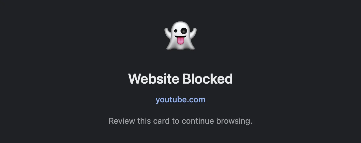 Screenshot: Blocked site