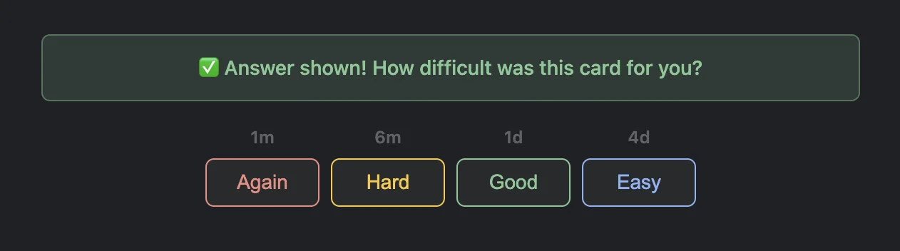 Screenshot: Question overlay